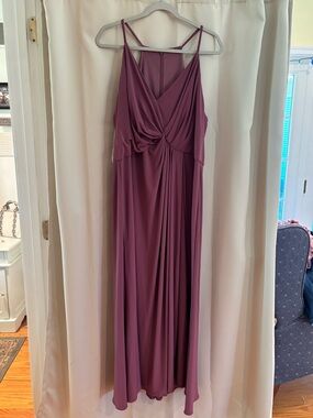 Women’s Mauve Twist-Front Formal Maxi Dress